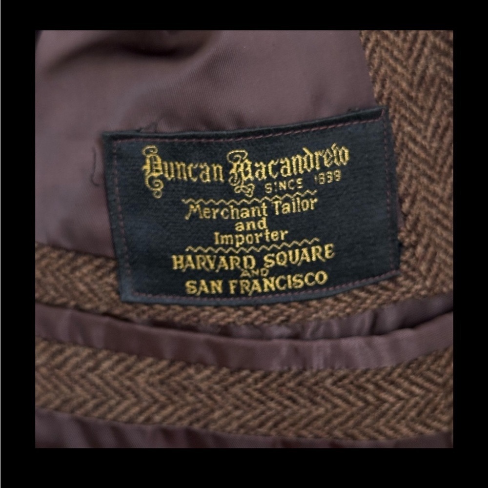 Vintage Brown Herringbone Coat. Duncan Macandrew pure wool. Oversized coat. - Picture 5 of 5